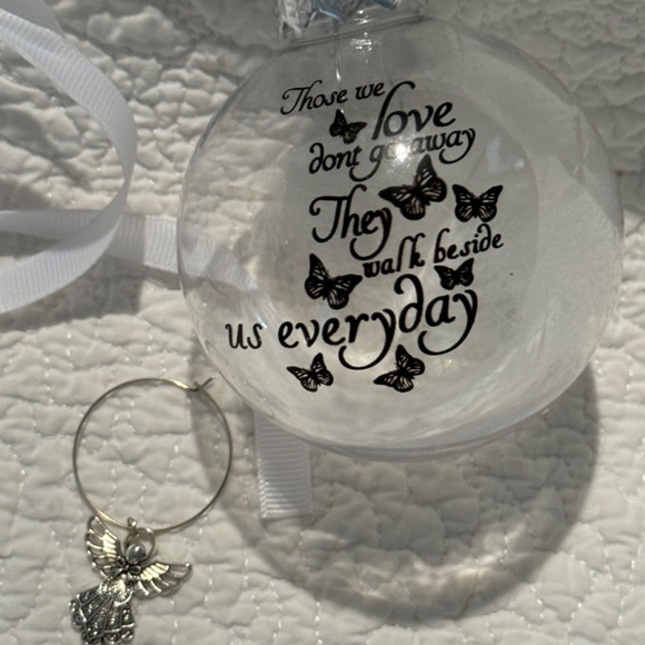 Memorial Christmas Ornament Angel Sympathy Remembrance Ball Feathers 🪽Angel NEW - Picture 12 of 16
